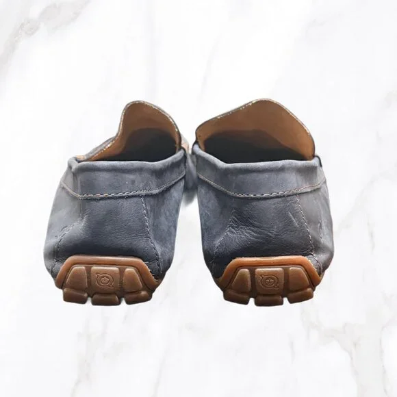 Born Men's Navy Nubuck Allan Driving Moccasins, Size 14M